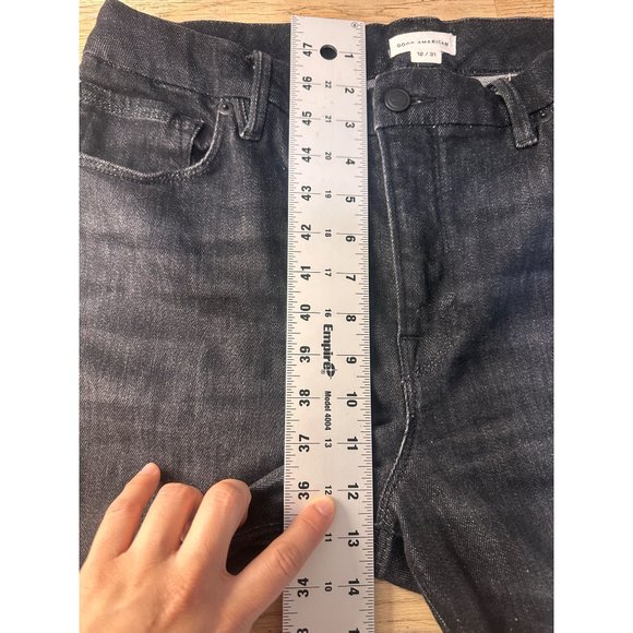 Good American Good Legs Straight Womens 12/31 Black Cashmere High Rise - Picture 8 of 16